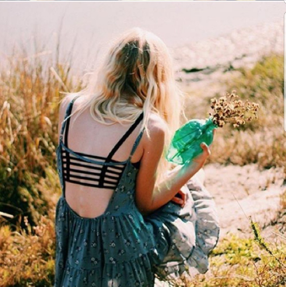 Black strappy bralette with caged back, padded, OS - Picture 5 of 6